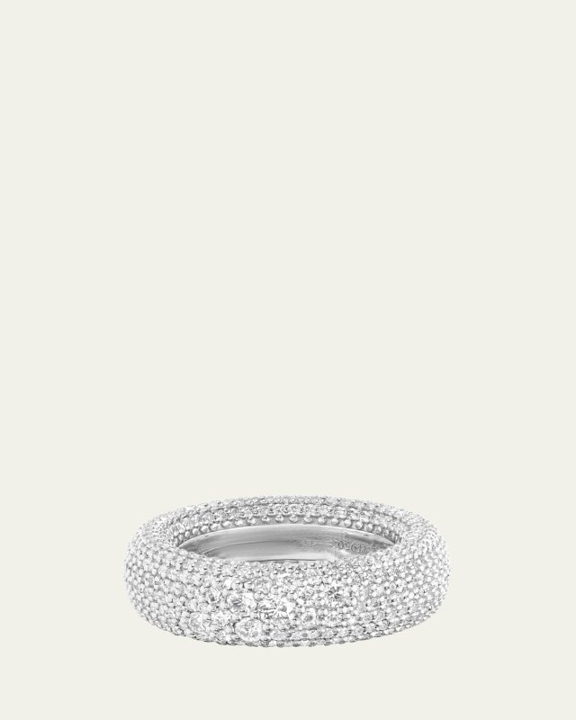 Platinum Pave Gauge Statement Ring